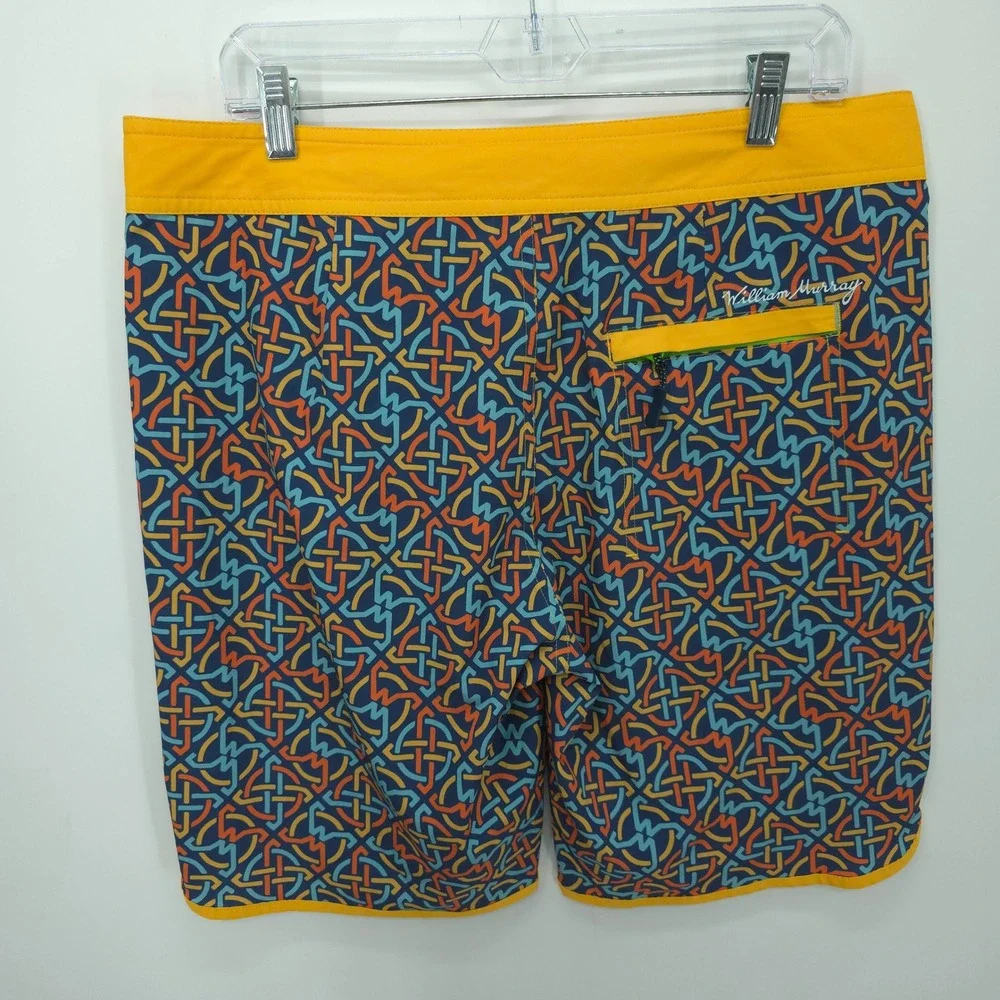 William Murray Board Shorts Mens 34 Blue Celtic‎ Knot Golf Swim Trunks